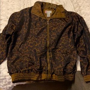 Cheetah print bomber jacket